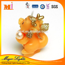Bougie de cadeau en forme d&#39;animal dragon drôle de couleur orange